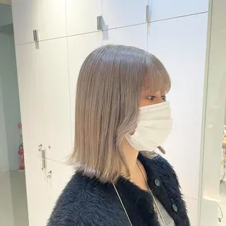 ミディアム カラー ヘアアレンジ 艶髪✨寒色カラー✨ 翁長孝輔のヘアスタイル