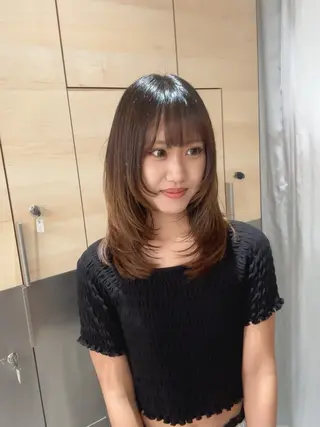 セミロング あいこ/レイヤー カット🌷蔵前のヘアスタイル