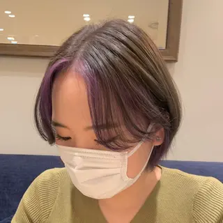 ショート カラー 顔まわりカット/ボブ /🧁とーこ🧁のヘアスタイル
