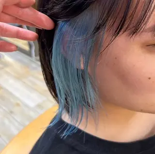 ショート ぱつっとボブ/Wカラ ー/ことこ🍒のヘアスタイル