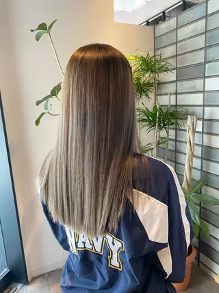 ロング カラー 【博多ハイライトカラ ー】中島啓太のヘアスタイル