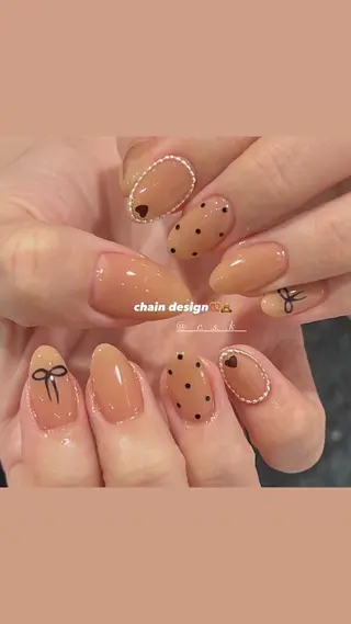 ネイル 🎀チーク/ちゅるん 🫧chisa🎀のネイルデザイン