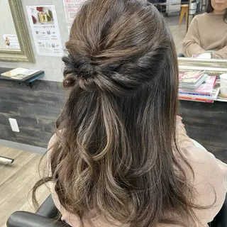 セミロング カラー ヘアアレンジ N-plants 楓のヘアスタイル