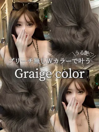 カラー 𝘚𝘦𝘫𝘶𝘯 レイヤー/水光カラーのヘアスタイル