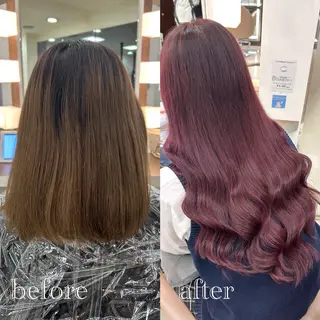 ロング カラー ヘアアレンジ メンズ シールエクステ🎀 羽エクステ🌙しぇるのヘアスタイル