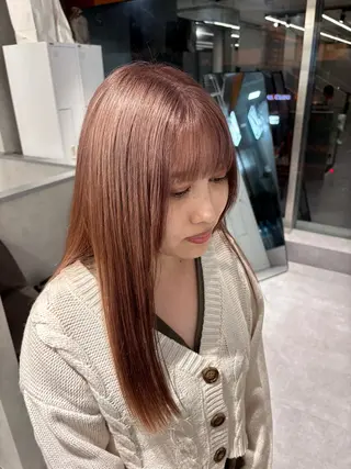 セミロング カラー ハイトーン/似合わせ カット Shoseiのヘアスタイル