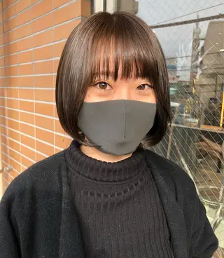 ミディアム カラー bococa りんのヘアスタイル