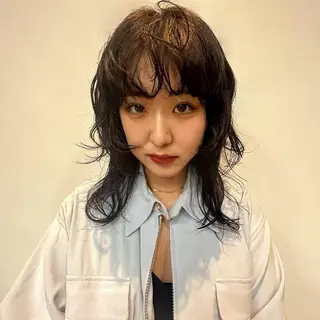 セミロング カラー ヘアアレンジ ボブハイトーン🦖 デザインMAMIのヘアスタイル