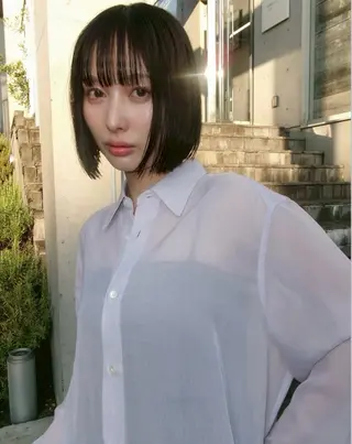 ミディアム カラー 山本 彩楓のヘアスタイル