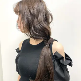 ロング カラー ヘアアレンジ HARUNA🤍 色持ち良いツヤ髪のヘアスタイル