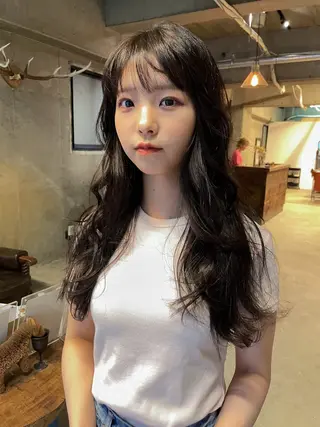 ロング カラー パーマ/レイヤー 岩山丈一郎のヘアスタイル