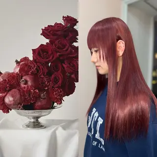 ロング カラー 岡山ハイトーン・ ルーツカラー/こもものヘアスタイル