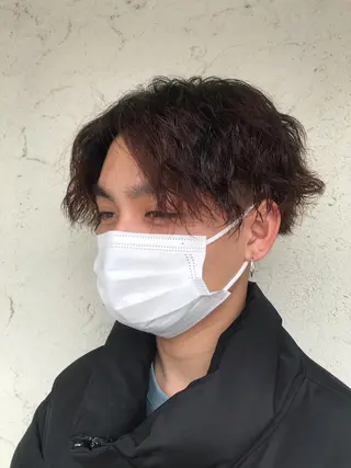 ミディアム パーマ メンズ 透明感韓国ヘア♡ みつきのヘアスタイル