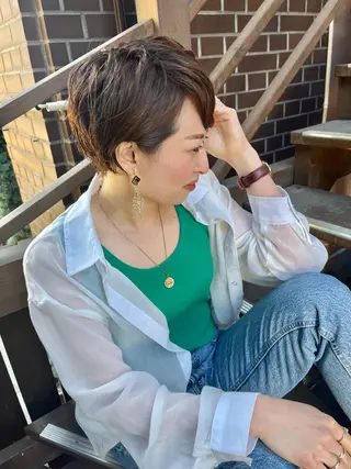 ショート カラー ママ美容師 ＊ヒマワリのヘアスタイル