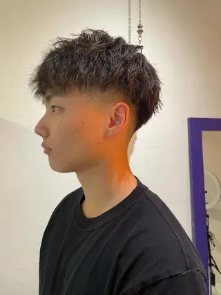 ミディアム パーマ メンズ Men's hair salon First 中百舌鳥店所属・First なかもず 店 YUKIのヘアスタイル