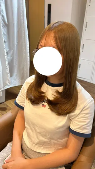 セミロング 8.9月カットモデル ✨募集中✨河本玲奈のヘアスタイル