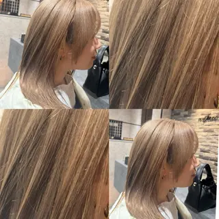 ミディアム 村松 和磨/ケアブ リーチ/メンズパーマのヘアスタイル