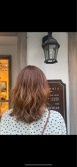 ミディアム カラー パーマ ヘアアレンジ 韓国♡ワンホン系 ♡YURIのヘアスタイル