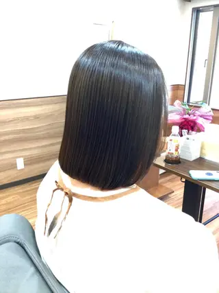 ミディアム カラー パーマ Annon プライベートサロンのヘアスタイル