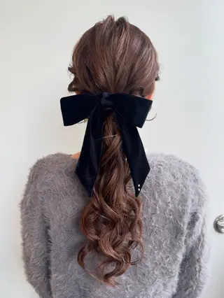ヘアアレンジ 縮毛矯正/ブラウン カラー/ヘアメひふみのヘアスタイル