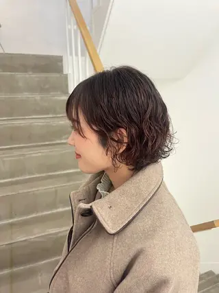 ショート パーマ e･n･u烏丸所属・やまのうち もえのヘアスタイル