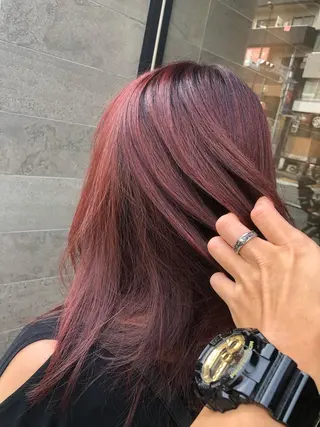 セミロング カラー La fith 店長 城谷颯人のヘアスタイル