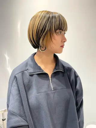 ショート SAUT銀座所属・石川玲菜/ 髪質改善ボブ/メンズのヘアスタイル