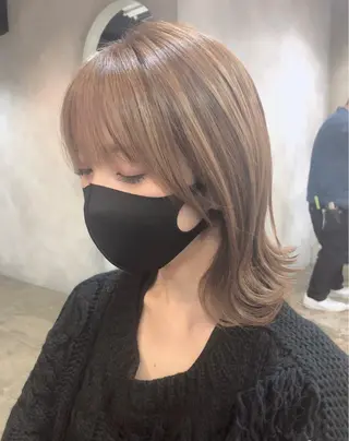 セミロング カラー パーマ ヘアアレンジ キッズ ネイル マツエク・マツパ アイブロウ 髪質改善✨ハツメイ オグ✂️のヘアスタイル