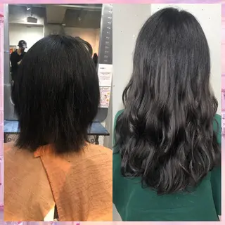 セミロング カラー パーマ ヘアアレンジ 八巻 晴香のヘアスタイル