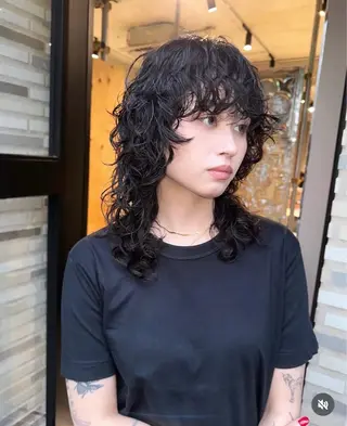 ミディアム パーマ 森田 美帆のヘアスタイル