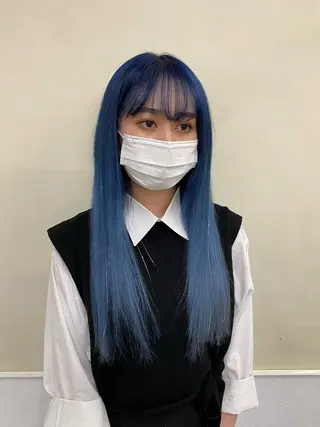 ロング カラー レイヤーウルフ エクステ磯部のヘアスタイル