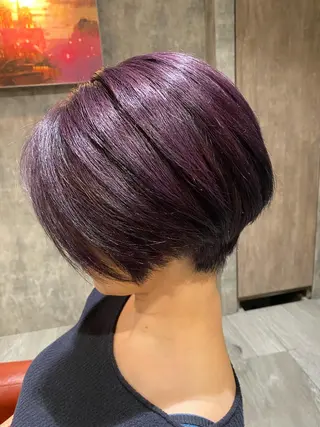 ショート カラー 【earth】オガタ 🫧髪質改善縮毛🫧のヘアスタイル