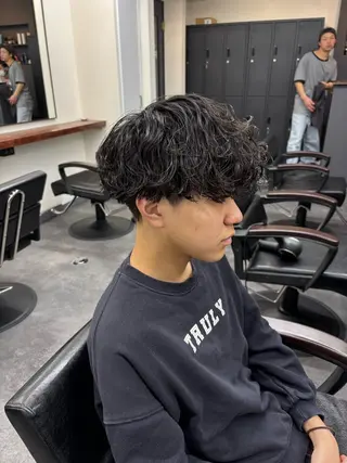 パーマ メンズ スパイキーパーマ 柏NO1 藤本葉のヘアスタイル