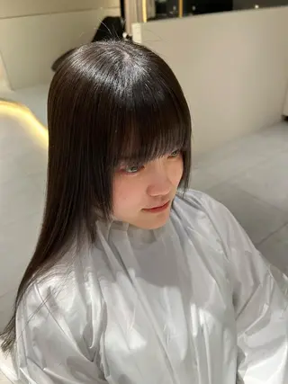 ロング パーマ 福岡縮毛矯正✨️ ストレート 向井和輝のヘアスタイル