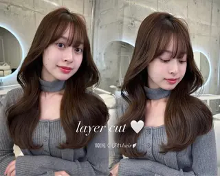 ロング カラー きなみ いく🎀透明感カラーのヘアスタイル