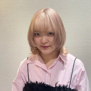 ミディアム なつき/ 艶カラー/縮毛矯正のヘアスタイル