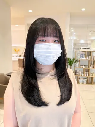 ロング カラー ヘアアレンジ 韓国レイヤー🖤🤍 /うえのゆずのヘアスタイル