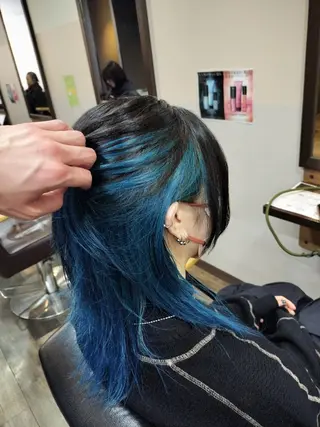 セミロング カラー lafit  中川 天のヘアスタイル
