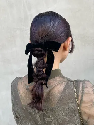 セミロング 鎌取/透明感カラー /ボブ/顔まわりのヘアスタイル