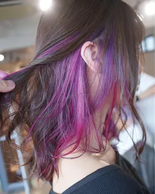 ミディアム カラー ハイトーン/レイヤー /ケアブリーチ石川治のヘアスタイル