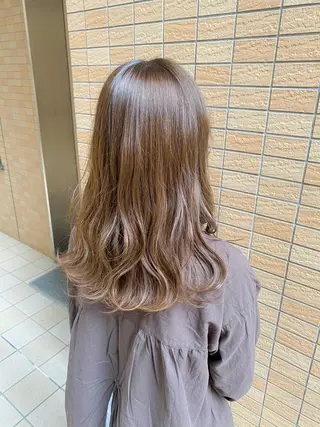 セミロング カラー 髪質改善 ヒデのヘアスタイル