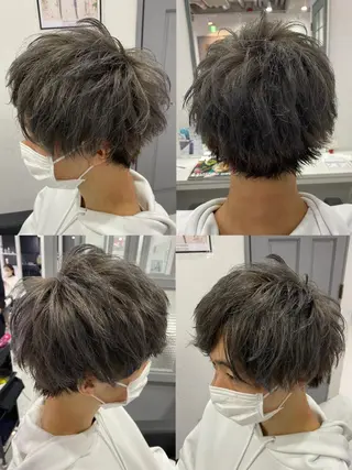 ショート カラー パーマ ヘアアレンジ メンズ 🔥メンズパーマ特 化🔥渡辺一翔🔥のヘアスタイル