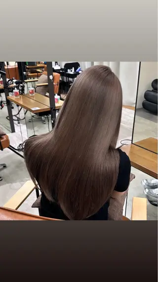 ミディアム カラー ヘアアレンジ 顔周りcut/ 艶ワンカラー♥ちさきのヘアスタイル