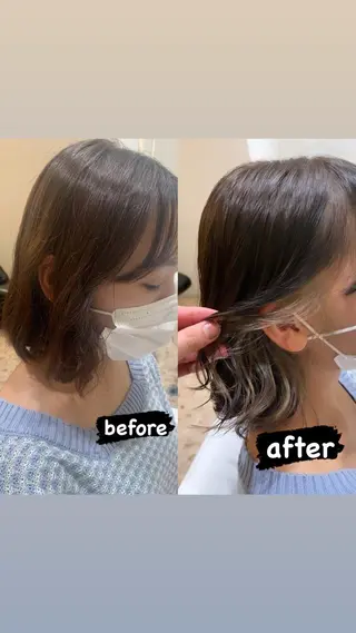 ミディアム カラー 店長/藤原 季矢のヘアスタイル