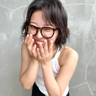 ミディアム パーマ ちほ /ボブスタイルのヘアスタイル