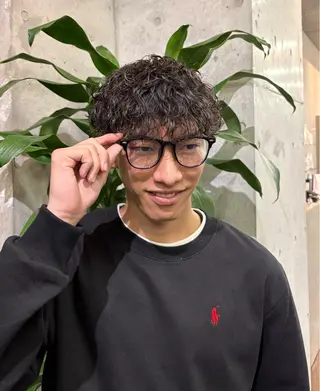 ミディアム パーマ メンズ 山口 陽平のヘアスタイル