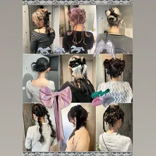 ヘアアレンジ 広香/ハイトーン/ デザインカラー/ボブのヘアスタイル