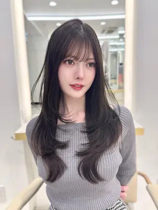 ロング MAEUL luna所属・前髪顔周り/レイヤー 韓国/桔川恒のヘアスタイル
