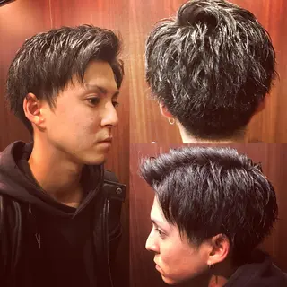 ミディアム メンズ 練習用 坂場のヘアスタイル
