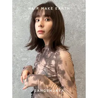 ミディアム hair make earth 🪡のヘアスタイル